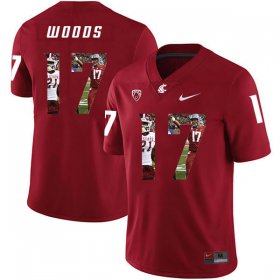 Wholesale Cheap Washington State Cougars 17 Kassidy Woods Red Fashion College Football Jersey