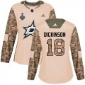 Cheap Adidas Stars #18 Jason Dickinson Camo Authentic 2017 Veterans Day Women's 2020 Stanley Cup Final Stitched NHL Jersey
