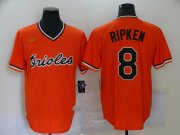 Wholesale Cheap Men's Baltimore Orioles #8 Cal Ripken Jr. Orange Pullover Cooperstown Collection Stitched MLB Nike Jersey