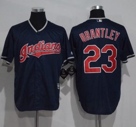 Wholesale Cheap Indians #23 Michael Brantley Navy Blue New Cool Base Stitched MLB Jersey