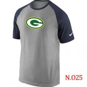 Wholesale Cheap Nike Green Bay Packers Ash Tri Big Play Raglan NFL T-Shirt Grey/Navy Blue