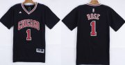 Wholesale Cheap Chicago Bulls #1 Derrick Rose Revolution 30 Swingman 2014 New Black Short-Sleeved Jersey