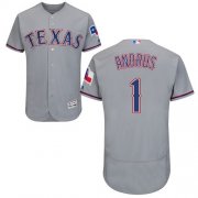 Wholesale Cheap Rangers #1 Elvis Andrus Grey Flexbase Authentic Collection Stitched MLB Jersey