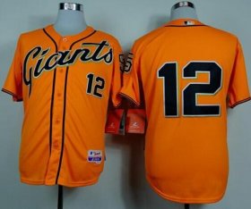 Wholesale Cheap Giants #12 Joe Panik Orange Alternate Cool Base Stitched MLB Jersey
