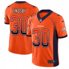 Wholesale Cheap Nike Broncos #30 Phillip Lindsay Orange Team Color Men\'s Stitched NFL Limited Rush Drift Fashion Jersey