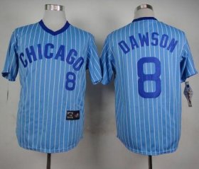 Wholesale Cheap Cubs #8 Andre Dawson Blue(White Strip) Cooperstown Throwback Stitched MLB Jersey