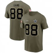 Wholesale Cheap Men's Dallas Cowboys #88 CeeDee Lamb 2022 Olive Salute to Service T-Shirt