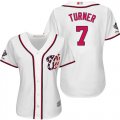 Wholesale Cheap Nationals #7 Trea Turner White Home 2019 World Series Champions Women's Stitched MLB Jersey