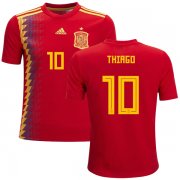 Wholesale Cheap Spain #10 Thiago Red Home Kid Soccer Country Jersey
