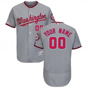Wholesale Cheap Washington Nationals Majestic Road Flex Base Authentic Collection Custom Jersey Gray