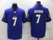 Wholesale Cheap Men's Baltimore Ravens #7 Rashod Bateman Purple 2022 Vapor Untouchable Stitched NFL Nike Limited Jersey