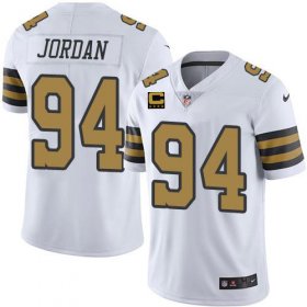 Wholesale Cheap Men\'s New Orleans Saints 2022 #94 Cameron Jordan White With 4-star C Patch Stitched NFL Jersey