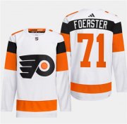 Cheap Men's Philadelphia Flyers #71 Tyson Foerster White 2024 Stadium Series Stitched Jersey