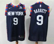 Wholesale Cheap Men's New York Knicks #9 R.J. Barrett Navy Blue 2019 Nike City Edition Swingman Squarespace Stitched NBA Jersey