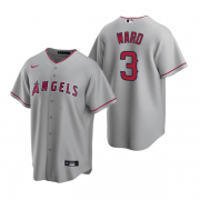 Wholesale Cheap Men's Los Angeles Angels #3 Waylor Ward Grey Cool Base Stitched Jersey