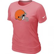 Wholesale Cheap Women's Nike Cleveland Browns Pink Logo T-Shirt