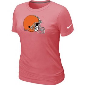 Wholesale Cheap Women\'s Nike Cleveland Browns Pink Logo T-Shirt