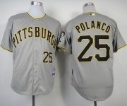 Wholesale Cheap Pirates #25 Gregory Polanco Grey Cool Base Stitched MLB Jersey