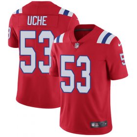 Wholesale Cheap Nike Patriots #53 Josh Uche Red Alternate Men\'s Stitched NFL Vapor Untouchable Limited Jersey