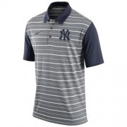Wholesale Cheap Men's New York Yankees Nike Gray Dri-FIT Stripe Polo