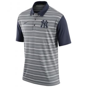 Wholesale Cheap Men\'s New York Yankees Nike Gray Dri-FIT Stripe Polo