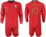 Wholesale Cheap Portugal #10 J.Mario Home Long Sleeves Soccer Country Jersey
