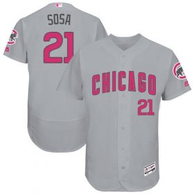 Wholesale Cheap Cubs #21 Sammy Sosa Grey Flexbase Authentic Collection Mother\'s Day Stitched MLB Jersey