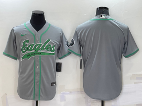 Wholesale Men\'s Philadelphia Eagles Blank Grey Stitched MLB Cool Base Nike Baseball Jersey
