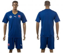 Wholesale Cheap Slovakia Blank Blue Away Soccer Country Jersey