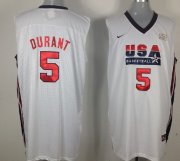 Wholesale Cheap 1992 Olympics Team USA #5 Kevin Durant White Swingman Jersey