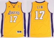 Wholesale Cheap Los Angeles Lakers #17 Jeremy Lin Revolution 30 Swingman Yellow Jersey