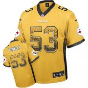 Wholesale Cheap Nike Steelers #53 Maurkice Pouncey Gold Men's Stitched NFL Elite Drift Fashion Jersey