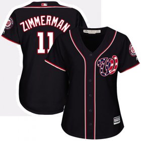 Wholesale Cheap Nationals #11 Ryan Zimmerman Navy Blue Alternate Women\'s Stitched MLB Jersey