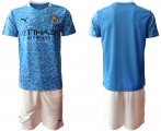Wholesale Cheap Men 2020-2021 club Manchester City home blank blue Soccer Jerseys