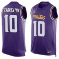 Wholesale Cheap Nike Vikings #10 Fran Tarkenton Purple Team Color Men's Stitched NFL Limited Tank Top Jersey