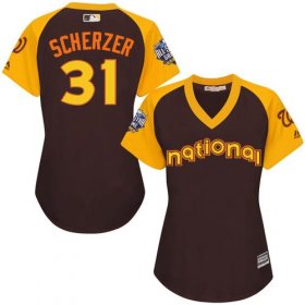 Wholesale Cheap Nationals #31 Max Scherzer Brown 2016 All-Star National League Women\'s Stitched MLB Jersey