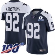 Wholesale Cheap Nike Cowboys #92 Dorance Armstrong Navy Blue Thanksgiving Men's Stitched With Established In 1960 Patch NFL 100th Season Vapor Untouchable Limited Throwback Jersey