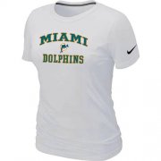 Wholesale Cheap Women's Nike Miami Dolphins Heart & Soul NFL T-Shirt White