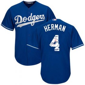 Wholesale Cheap Dodgers #4 Babe Herman Blue Team Logo Fashion Stitched MLB Jersey