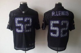 Wholesale Cheap Sideline Black United Ravens #52 Ray Lewis Black Stitched NFL Jersey
