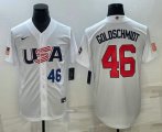 Cheap Men's USA Baseball #46 Paul Goldschmidt Number 2023 White World Baseball Classic Stitched Jersey