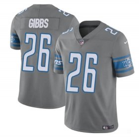 Men\'s Detroit Lions #26 Jahmyr Gibbs Gray Vapor Untouchable Limited Football Stitched Jersey
