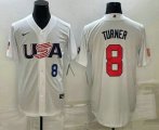 Cheap Men's USA Baseball #8 Trea Turner Number 2023 White World Baseball Classic Stitched Jersey