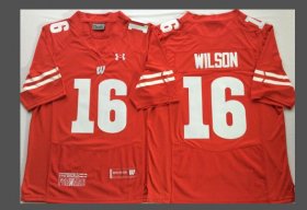 Wholesale Cheap Men\'s Wisconsin Badgers #16 Russell Wilson Red Stitched College Football 2016 Under Armour NCAA Jersey