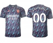 Wholesale Cheap Men 2021-2022 Club Arsenal Second away aaa version blue customized Soccer Jersey