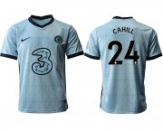 Wholesale Cheap Men 2020-2021 club Chelsea away aaa version 24 Light blue Soccer Jerseys