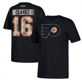 Wholesale Cheap Philadelphia Flyers #16 Bobby Clarke CCM Retired Player Name & Number T-Shirt Black