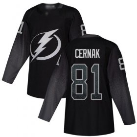 Cheap Adidas Lightning #81 Erik Cernak Black Alternate Authentic Stitched NHL Jersey
