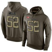 Wholesale Cheap NFL Men's Nike San Francisco 49ers #52 Patrick Willis Stitched Green Olive Salute To Service KO Performance Hoodie
