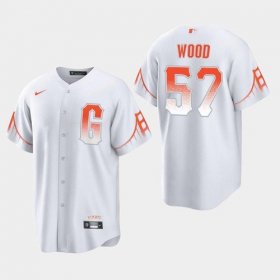 Wholesale Cheap Men\'s San Francisco Giants #57 Alex Wood White 2021 City Connect Nike Jersey